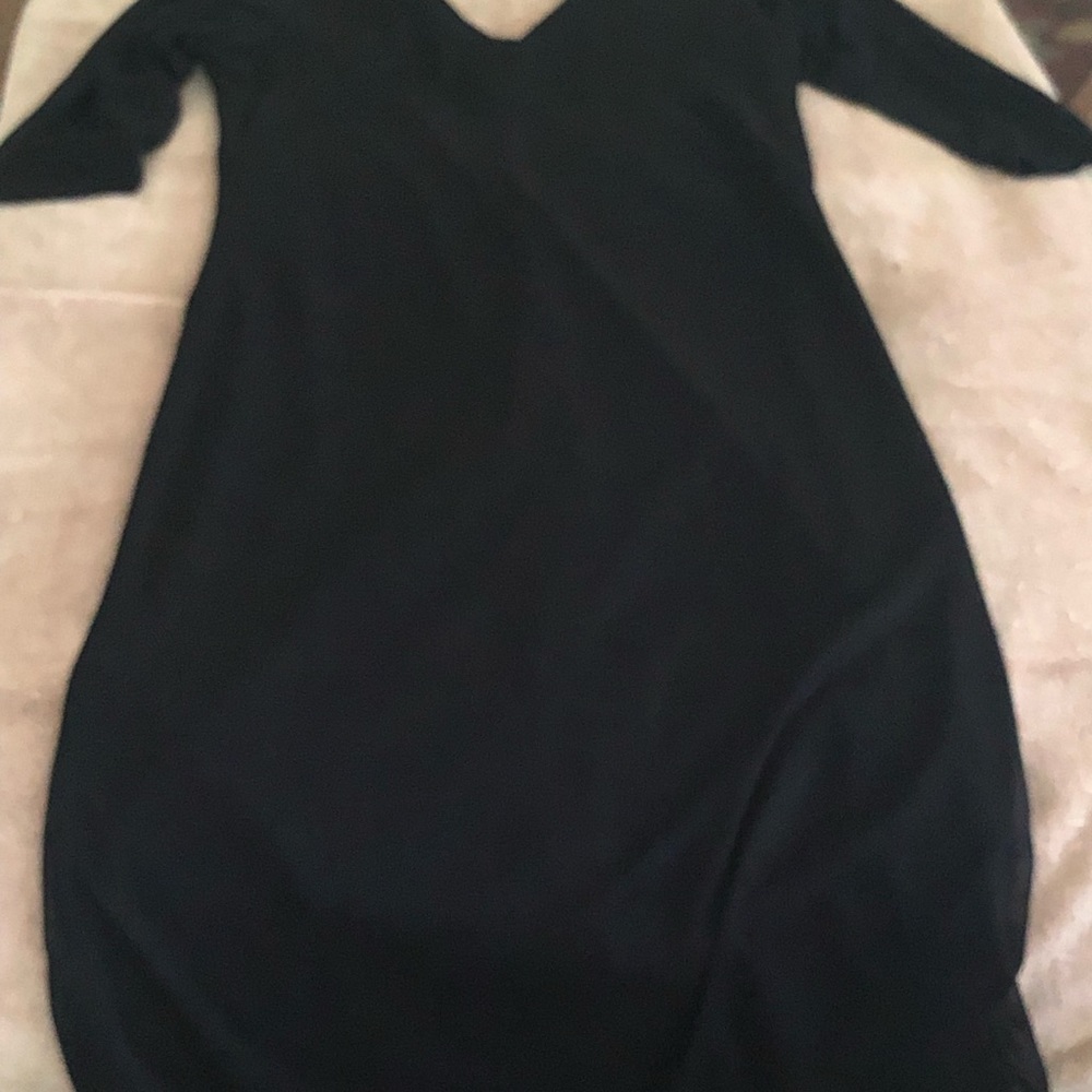 Black vneck dress